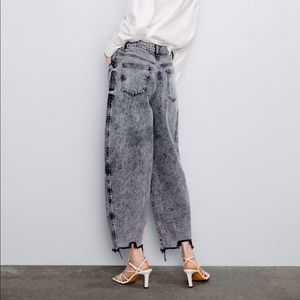 Zara black acid wash slouchy jeans
